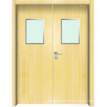 Hospital solid composite interior internal double door wood